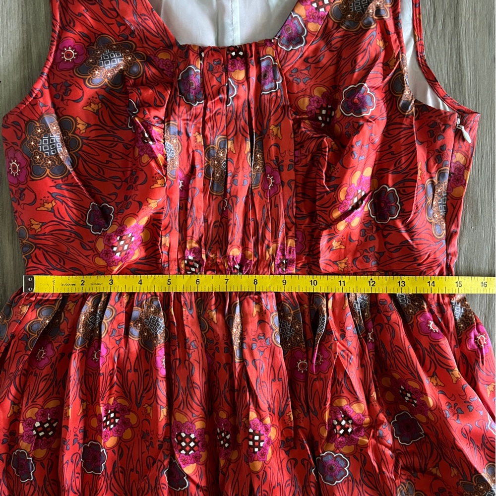 RARE Parameter Anthropologie | Floral 100% Silk Floral Sleeveless Dress | Size 8 - Picture 4 of 11